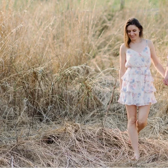 Francesca's Collections Pink Floral Mini Dress - Picture 1 of 5